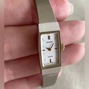 Pulsar Stainless Steel Vintage womens watch with security chain